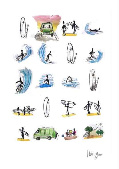 Lámina Ilustración "Diario de un Surfista"
